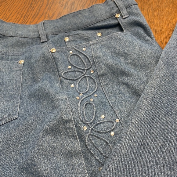 Vintage Dg2 by Diane Gilman, Light Wash, Crystal Studded Jeans. SZ 16 - Picture 5 of 9